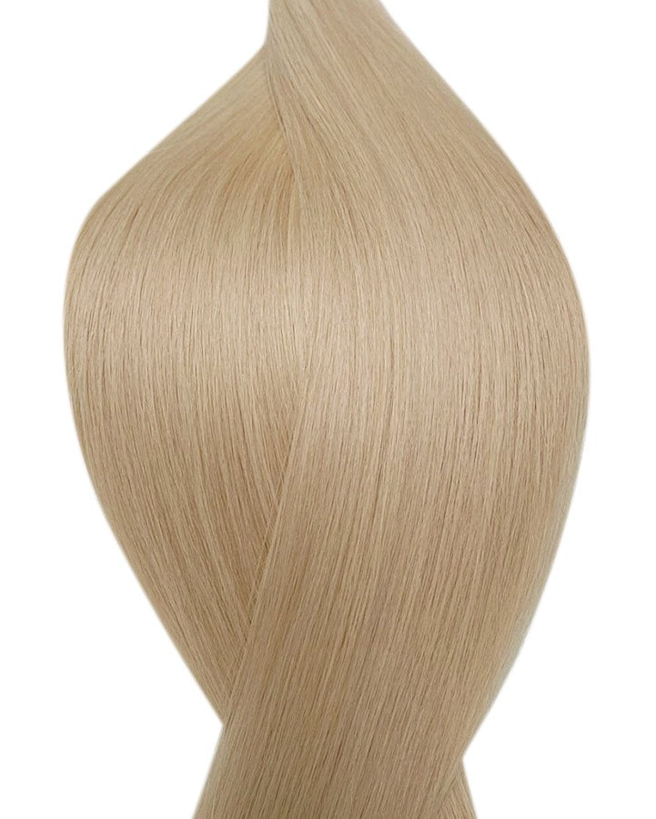 Blonde hair extension on a white background
