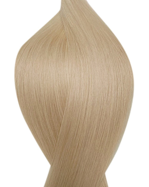 Blonde hair extension on a white background