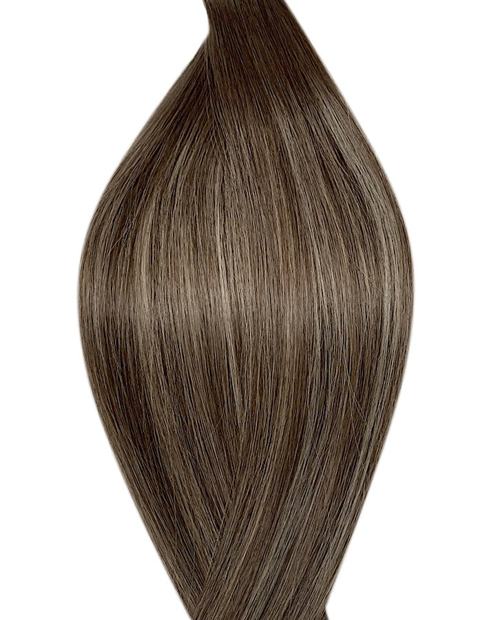 #t7p7/16 espresso frappe nano ring hair extensions