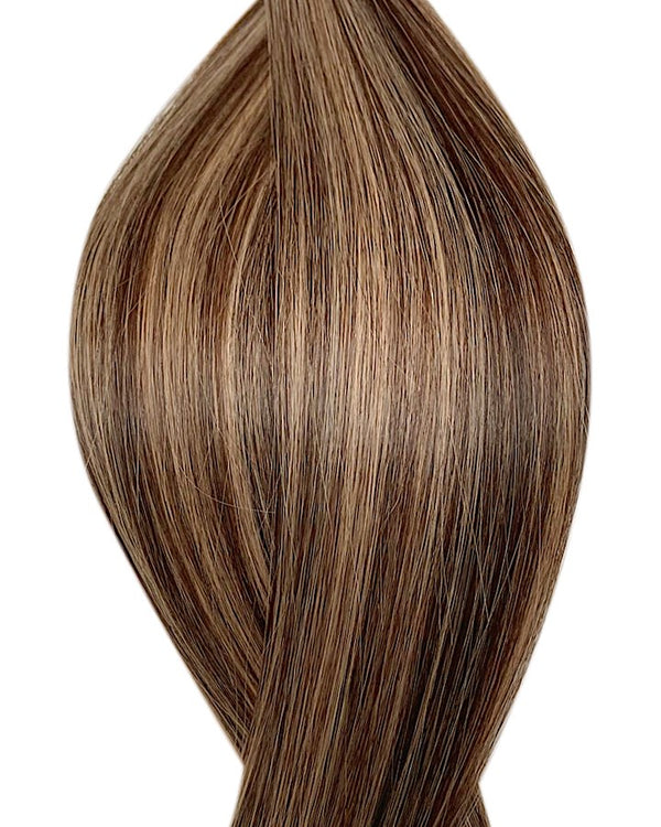 #p2/14 dark brown mix rio sunrise nano hair extensions