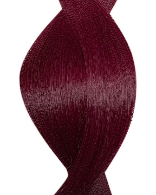 #99j deep aubergine nano tip hair extensions
