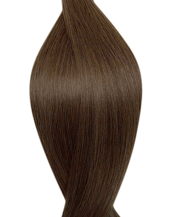 #7 frosted chocolate nano tip hair extensions